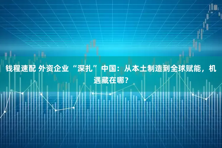 钱程速配 外资企业 “深扎” 中国：从本土制造到全球赋能，机遇藏在哪？